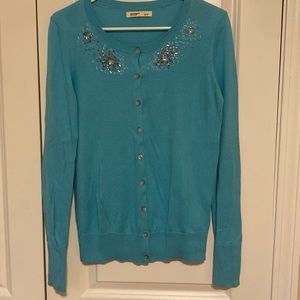 Old Navy aqua blue Beaded Cardigan S/M